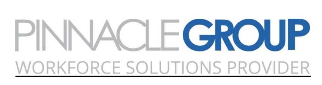 Logo of Pinnacle Group, a workforce solutions provider, featuring a modern design with the words 'Pinnacle Group' and 'Workforce Solutions Provider' beneath.